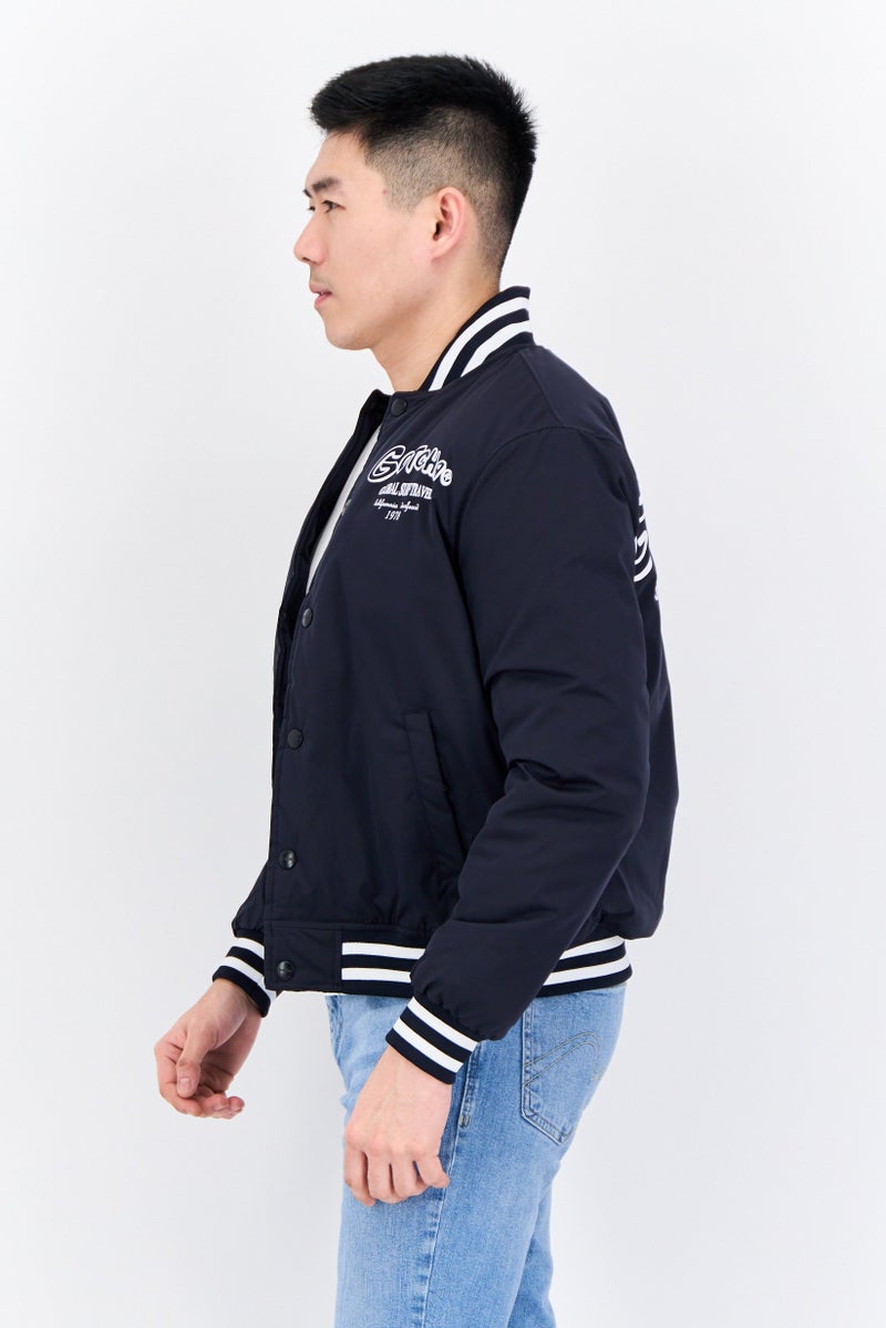 Gotcha سترة بومبر للرجال بطبعة جرافيك، أزرق داكن - Image 2